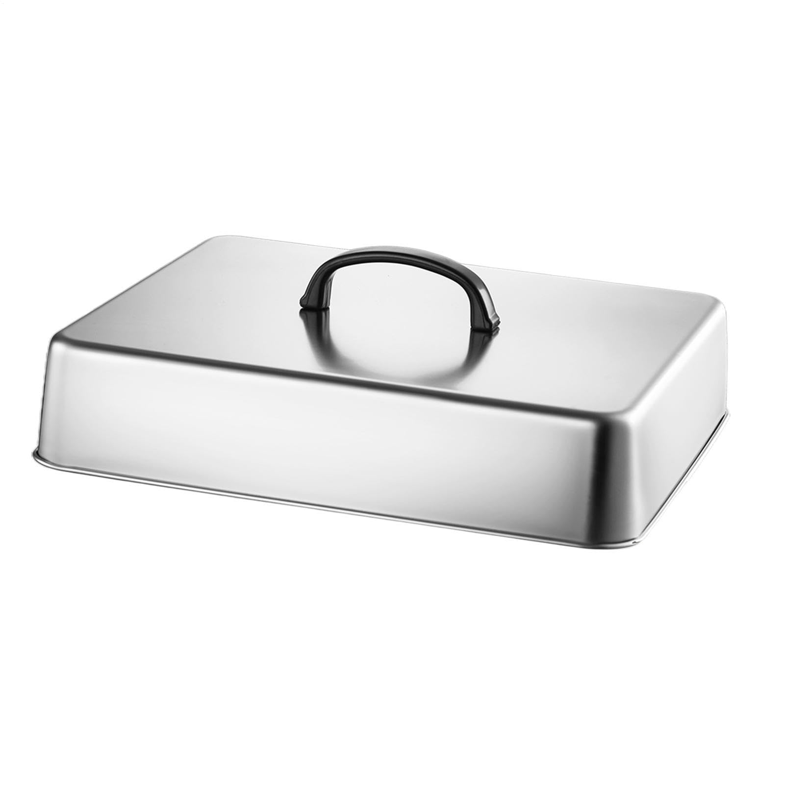 Rectangular Basting Cover, Stainless Steel Cheese Melting Dome, Heat-Resistant Lids with Non-Slip Handle, for BBQ Flat Top Griddle Grill Kitchen