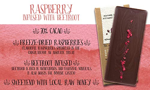 Elements Truffles Raspberry Bar W/ Beetroot - Heavy Metal Tested - Dairy Free Chocolate Bar - Paleo, Gluten Free, Non-Gmo, Raw & Organic Chocolate - Ayurveda Inspired Healthy Chocolate Bar - 1 Pack #TOP2