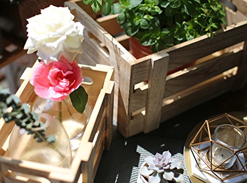 Wood Crates Unfinished (Set Of 3): Natural Country Style Wood Crate Set For Storage, Boxes For Display, Rustic Themed Wooden Crate Photo Prop, Milk Crates For Décor, Vintage Wine Crates, Wood Fruit Box #TOP2