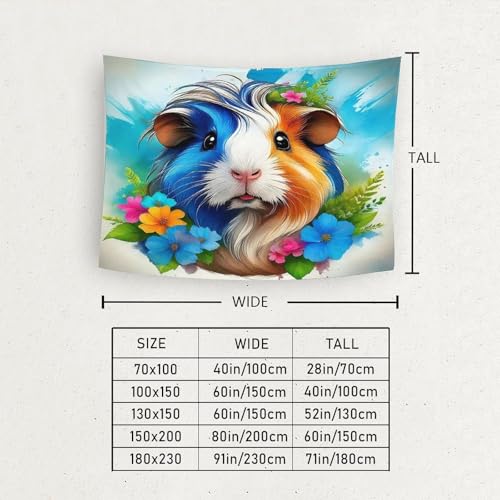 Tenture 3D cochon d'Inde, cadeau idéal de décoration de chambre ado - 6