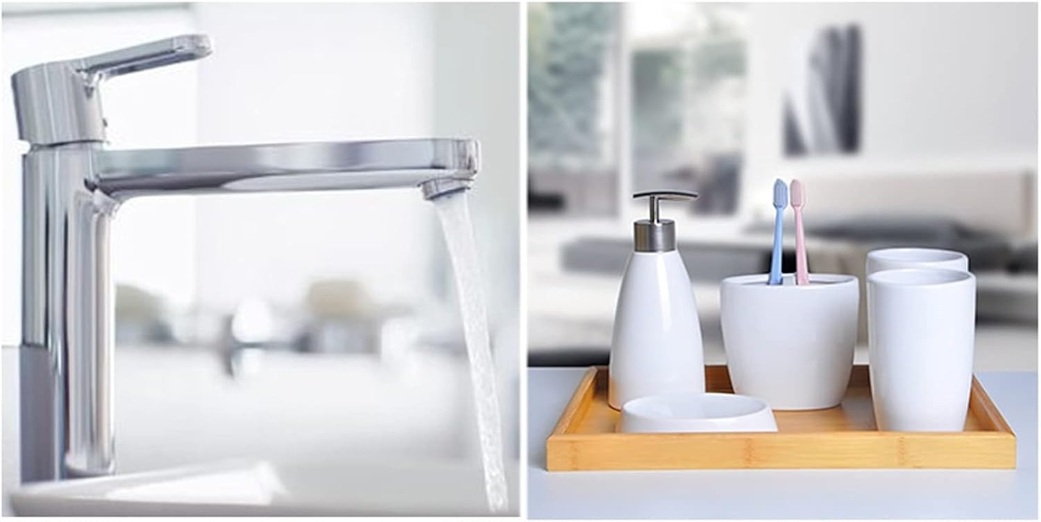 Soap Dispenser Ceramic 4-piece Soap Dispenser Household Bathroom Toiletries Cosmetic Lotion Bottle/mouthwash Cup/toothbrush Holder/soap Dish Solid Color liquid soap dispenser ( Color : Green )