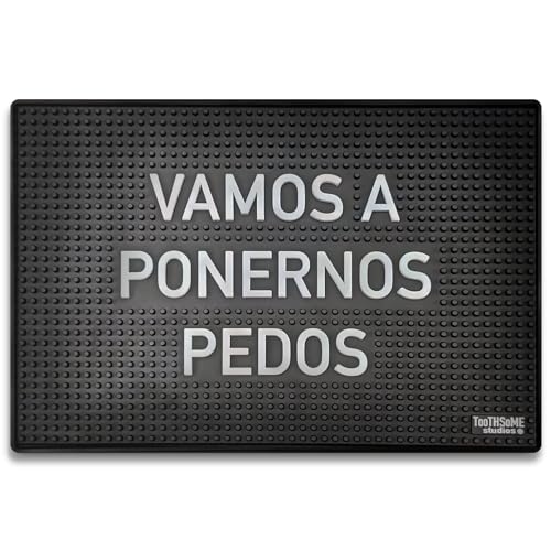 17.7" x 11.8" Mexican Spanish Funny Bar Spill Mat Countertop Accessory Home Decor Slip Resistant Bar Covering for Kitchen Cafe Restaurant (QuieroAlcoholBarMat)