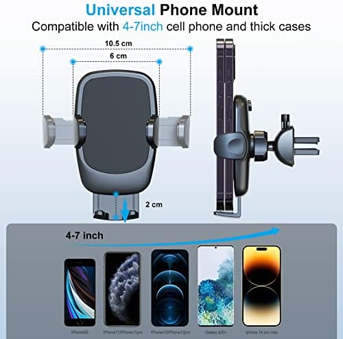 Niofind Car Phone Holder, Air Vent Phone Holder for Cars 2022 Upgraded Ultra Stable, Universal Car Phone Mount Compatible with iPhone 14/13/12/11, Samsung, Huawei and Other 4''-7'' Mobile Phone