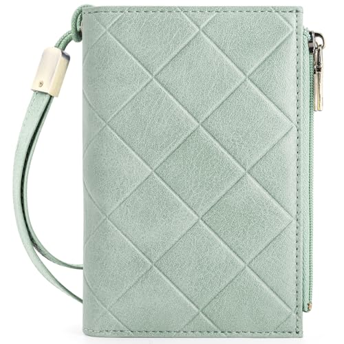 Image of XINNSTAR Small Wallet for Women RFID Blocking Leather Trifold, Green