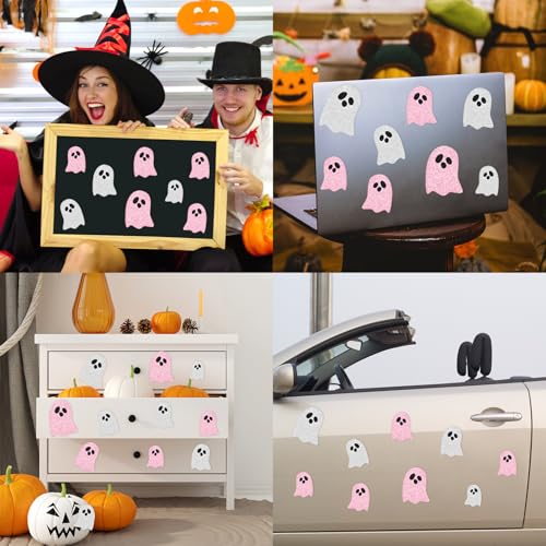 Imanes decorativos Halloween 19 piezas rosa y blanco miniatura 7