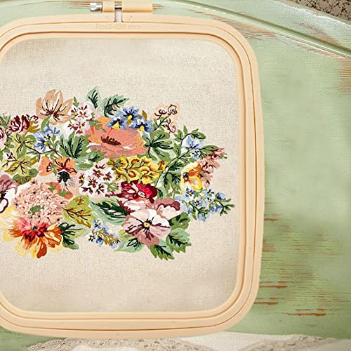Image of LAMXD 4 Pieces Embroidery Hoop Rectangle Square Embroidery Frame Cross Stitch Hoop Sewing Tool for Art Craft Handy Sewing (Multicolor),with Gold Eye Embroidery Needles
