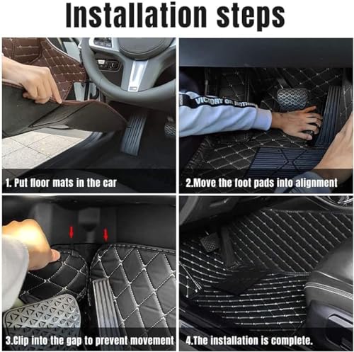 HABURN Auto Alfombras Piso, Cuero Resistente Desgaste Antideslizante Estera, Impermeable Protector Almohadillas, Todos Climas, para Smart #1 2023-, LHD - imagen 7