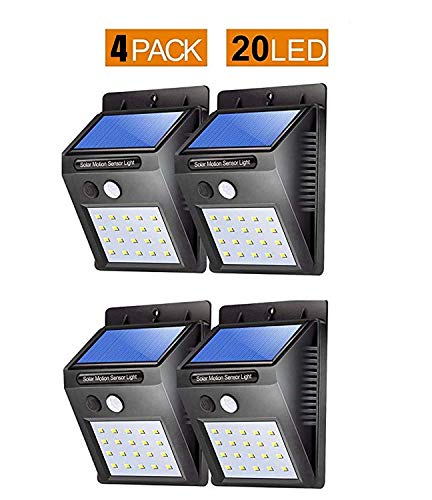 BIGSAVINGS Light-Solar Powered Cordless Outdoor LED Motion Sensor Path and Security Light - Pack of 4,Plastic