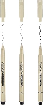 PATIKIL Micro Pen Fineliner Pen, 3 Size Fine Point Drawing Pen, 3 Pack