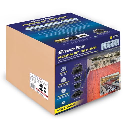 StrataRise Kits de pedestal ajustable autonivelante para sistemas de vigas, 41-141 cm (soporte de viga, 4 juegos)