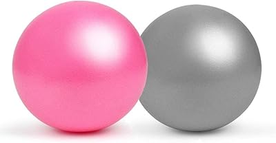 THFXAE 2 Pack 9 Inch Pilates Balls, Small Exercise Ball Bender Ball with Inflatable Straw for Yoga, Pilates, Stability, Barre, Physical Therapy, Stretching and Core Training