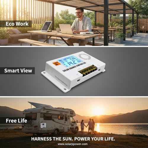 Contrôleur de charge solaire protégeant batterie 12V 24V PWM