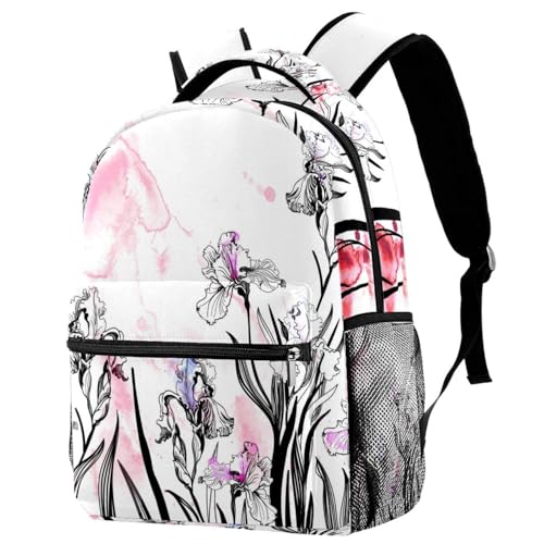 Sac à dos d'école peinture à l'encre multicolore 40cm