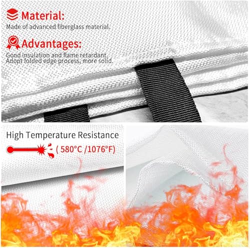 Image of COSHNIBI Emergency Fire Blanket for Home & Kitchen - High Heat Resistant Fire Suppression Blanket (1 Pack)