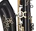 Glory Black/Gold B Flat Tenor Saxophone with Case,10pc Reeds,Mouth Piece,Screw Driver,Nipper. A pair of gloves, Soft Cleaning Cloth