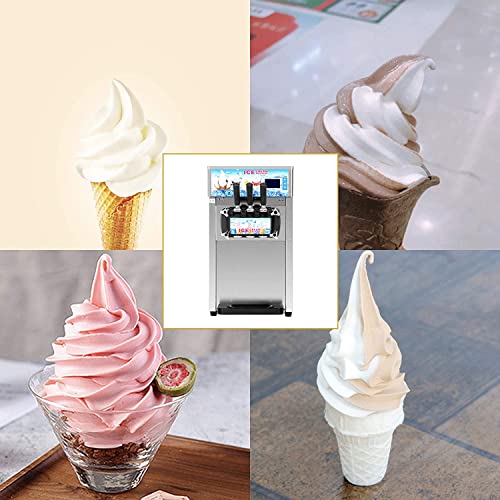 CREWORKS Kommerzielle Eiscreme Maschine Speiseeisbereiter Soft Ice Cream Maker 3 Geschmack 18L/H Edelstahl… – Bild 6