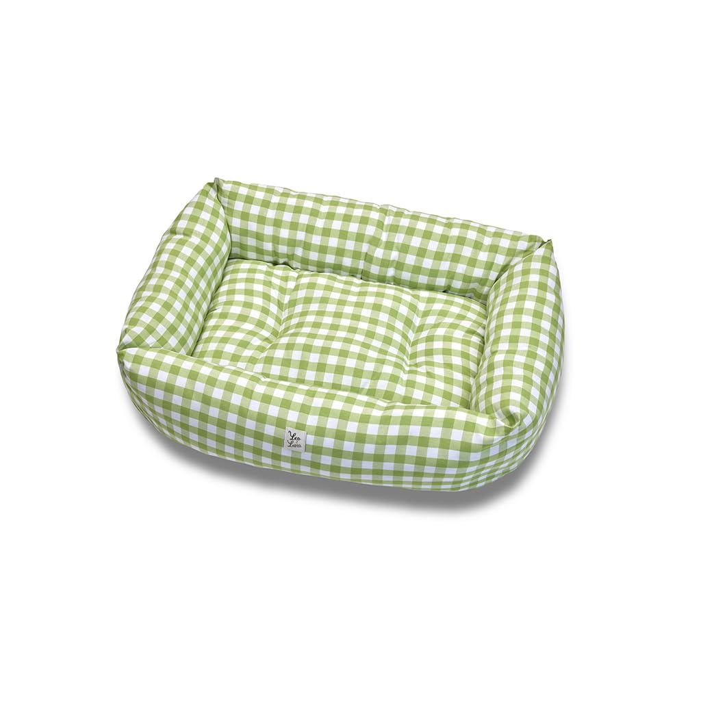 LEO & LUNA Divanetto per Cani, Collezione Quadretto, Produzione Artigianale, Taglie XS-XXL (Pistacchio, L)