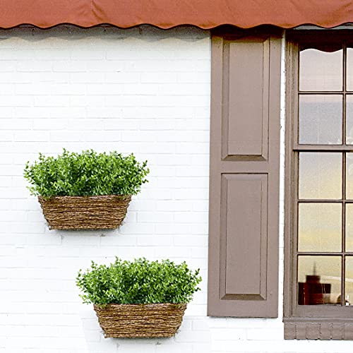 Haplia 8Pcs Artificial Eucalyptus Plants,Fake Boxwood Shrubs Uv Resistant No Fade Faux Plastic Greenery For Wedding Bridal Bouquet Indoor Outdoor Home Garden Kitchen Office Table Vase(Green) #TOP2