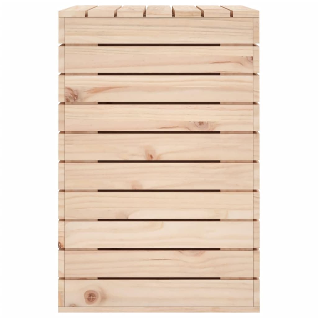 Mangloder Wäschetruhe aus massivem Kiefernholz 88,5 x 44 x 66 cm, Wäschekorb mit Deckel für Schmutzwäsche Aufbewahrung, Wäschesammler für Badezimmer und Waschküche