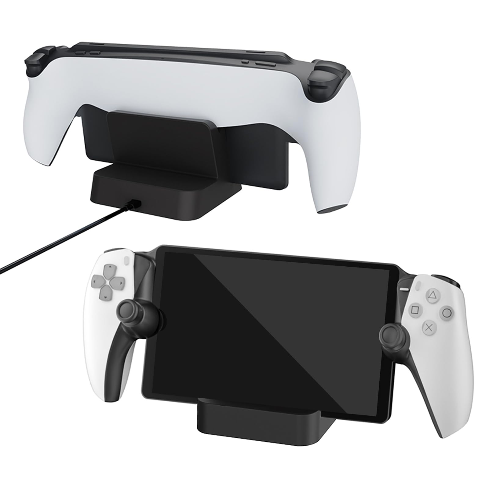 Dock di ricarica con porte USB C rimovibili compatibile con PS Portal Remote Player (Nero)