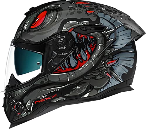 NEXX SX.100R Abisal casque (Black Matt/Red,XL (61/62))