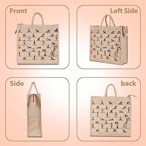 Image of BLACKBOXES Big Eco Cotton Jute Shopping Bags for Carry Milk Grocery fruits Vegetable with Reinforced Handles jhola Bag - Kitchen Essential