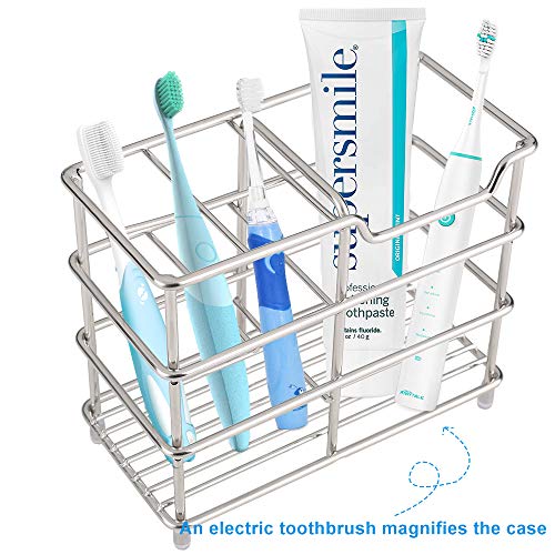 I&HE Premium Bathroom Toothbrush Holder 5 Slots Stainless Steel Bathroom Toothbrush Organizer