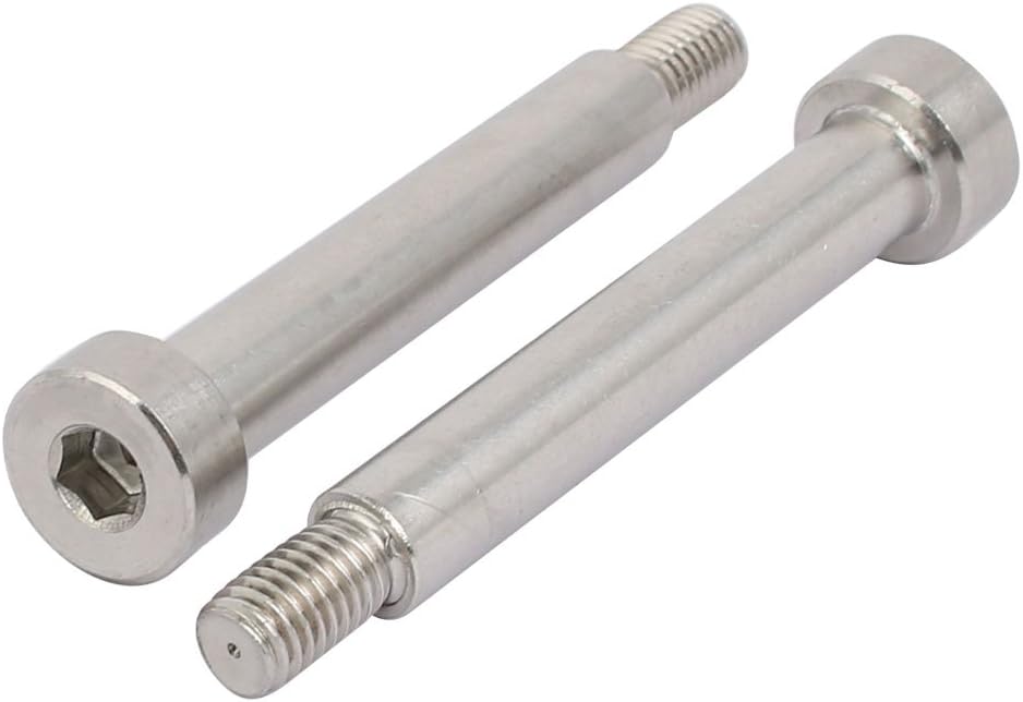 uxcell 304 Stainless Steel Hex Socket Shoulder Bolt 10mm Shoulder Dia 60mm Shoulder Length M8 Thread 2PCS