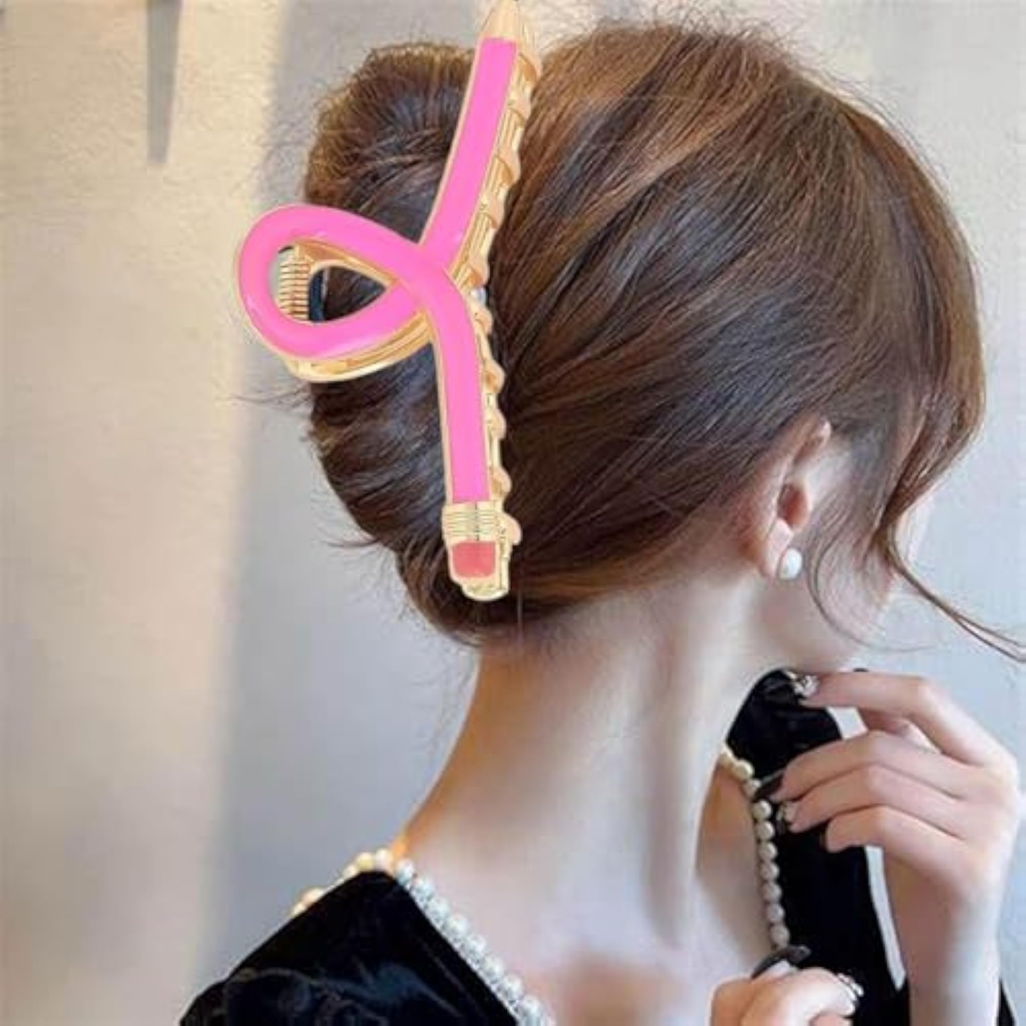 Alloy Pencil Shaped Hair Claw Clip for Curly Hair
