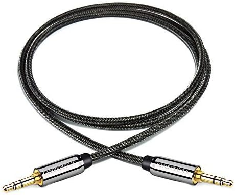 OterkinCamRepublic® Hi-Res 3.5mm to 3.5 mm Male Nylon Jack Audio Cable 1M (24k Gold Plated, Hi-Fi Sound) Auxiliary Cable/Aux Cord for Car Stereos, iPod, iPhone, Beats, Computer, Speaker, MP3 Player
