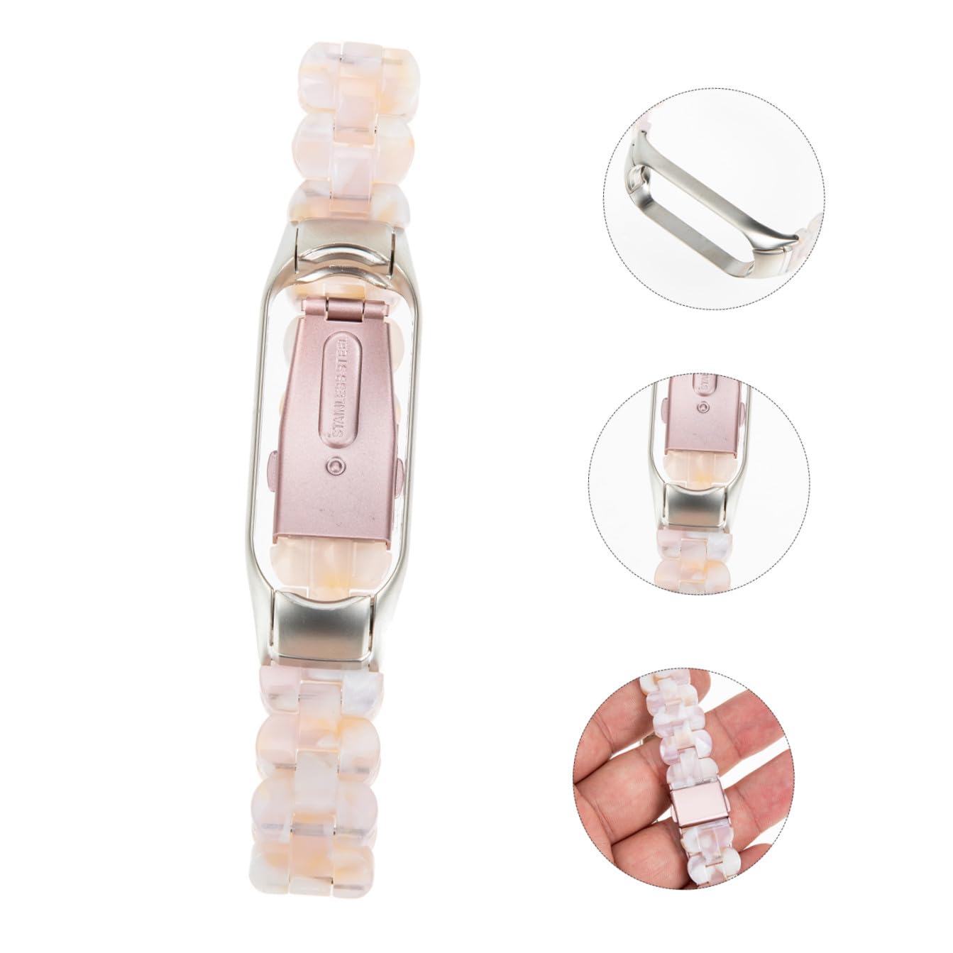 Hemobllo 4pièces Bracelet Résine Avec Boucle Inoxydable Compatible Avec Band Design Élégant Et Léger Remplacement Facile Pour Montre Connectée