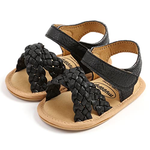 image for SOFMUO Baby Girls Knitted Sandals Premium Soft Anti-Slip Rubber Sole I