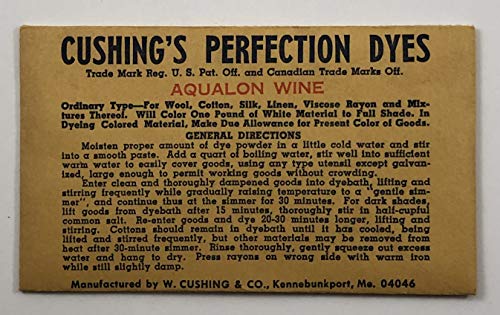 Cushing's Perfection Dyes - New Old Stock - 1/3 oz. – Aqualon Wine