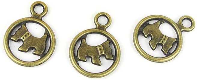 Jewelry Making Charms PQ067 Puppy Dog Ancient Bronze Retro Findings Bulk Pendant for Necklace Bracelets
