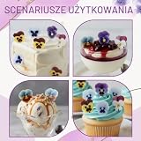 Yuannee 8 rodzajów naturalnie suszonych, 40 sztuk suszonych kwiatów wielokolorowych mix Viola Tricolor do dekoracji topperów na ciastkach, żywicy do biżuterii, wykonywania koktajli, rękodzieła DIY