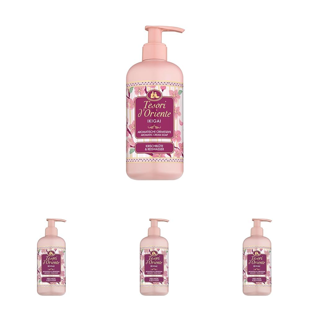 Tesori d'Oriente | Cremeseife 'Ikigai' | Aromatische Flüssigseife mit Kirschblüte & Reiswasser | luxuriöse Handpflege | flüssige Seife zur sanften Reinigung | Ritual für Körper & Sinne | 300ml