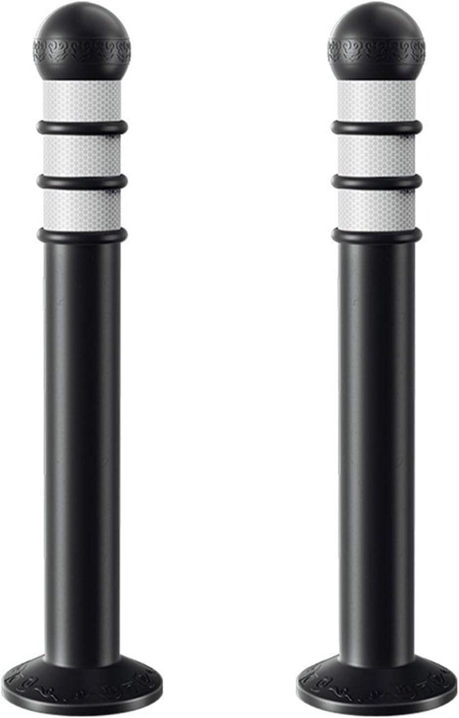 Traffic Delineator Post Delineator Safety Cone Post Black And White Parking Bollards, Plastic Night Reflective Safety Barrier Bollard Post, Road Traffic Sensitive Area Si-9cm (3.5in) x 80cm (31.5in)