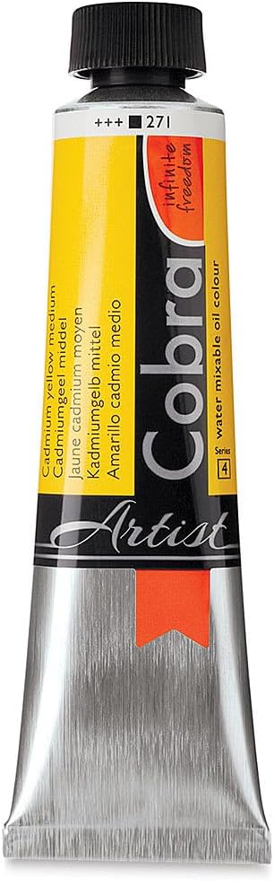 Cobra Artist Water Mixable Oil Colour - Cadmium Yellow Medium 40ml Tube