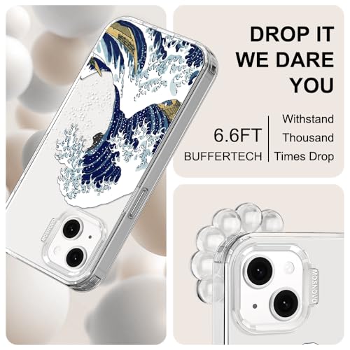 MOSNOVO for iPhone 13/14 Case | Military Grade 6.6ft Drop Tested | Clear with Great Wave Design by MOSNOVO - Image 6
