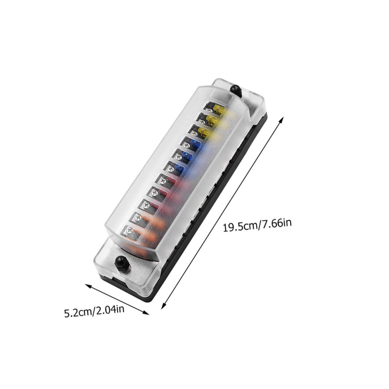 Cabilock 1pezzi Portafusibili Vie con Coperchio di Protezione per Auto Scatola dei Fusibili per Installazione Pannello con Indicatori Luminosi Integrati per Uso Pratico e Durevole