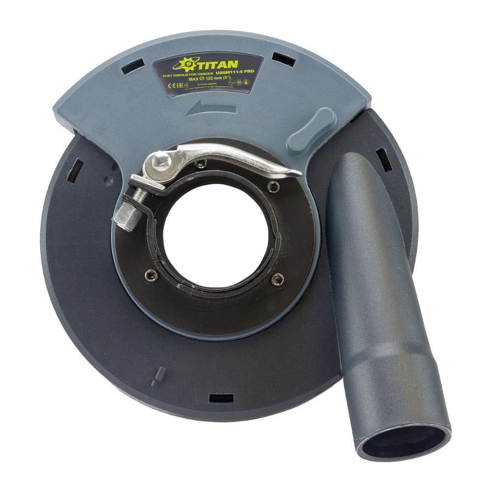 Titan USSM111-5 Pro - Absaughaube für Winkelschleifer - Staubschutz mit Bürstenkranz für Diamantschleiftopf - für Winkelschleifer bis 125mm - Schnellspannsystem