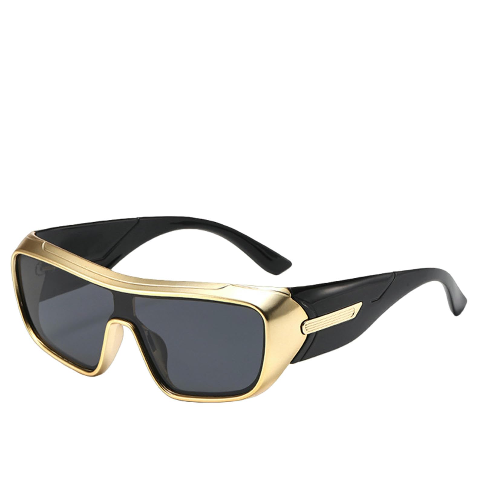 Gyios sunglasses Luxury Women Men Glasses Steampunk Fashion-gold Frame Solid Gray Lens