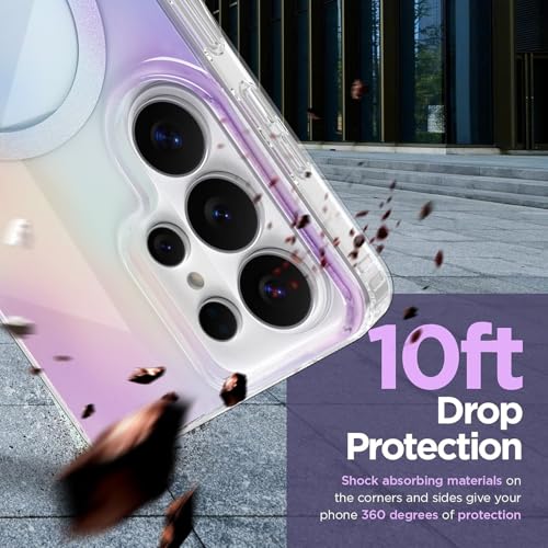 Image of Magnetic Case for Samsung Galaxy S26 Ultra [Compatible with Magsafe] [Anti-Yellowing] [1 Screen Protector] Shockproof Slim Iridescent Sparkly Case for Galaxy S26 Ultra 6.9 inch, Purple
