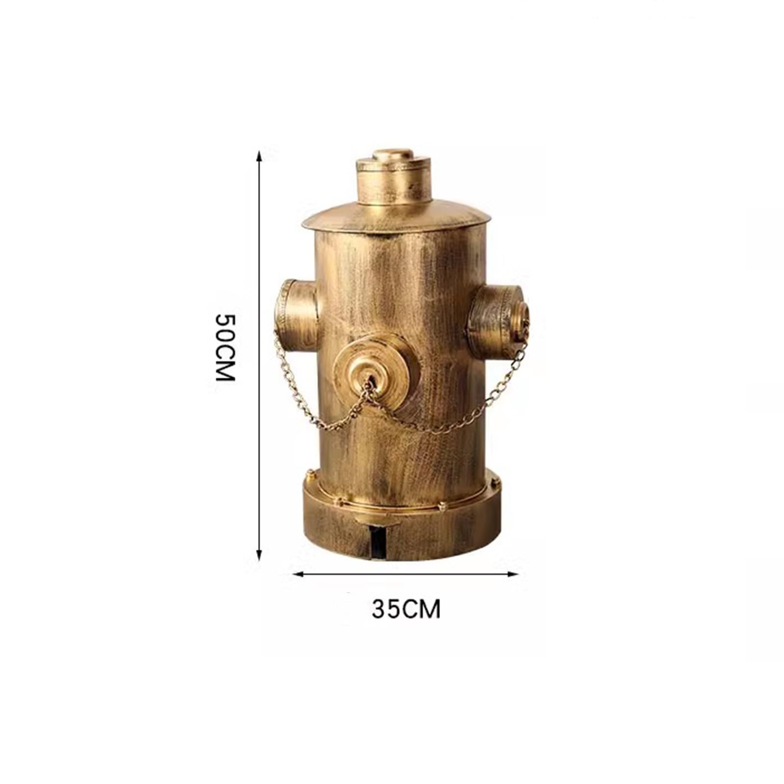 Cubo de Basura Vintage de Hierro Estilo Industrial， Cubo de Basura Grande de Metal con Tapa， Pedal， Tapa Abierta， Boca de Incendios， Modelado， artesanía，A