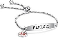 Vista 13 de NanMuc Pulsera de alerta médica para mujeres y hombres, pulsera de emergencia de primeros auxilios de salud grabada ajustable de acero inoxidable