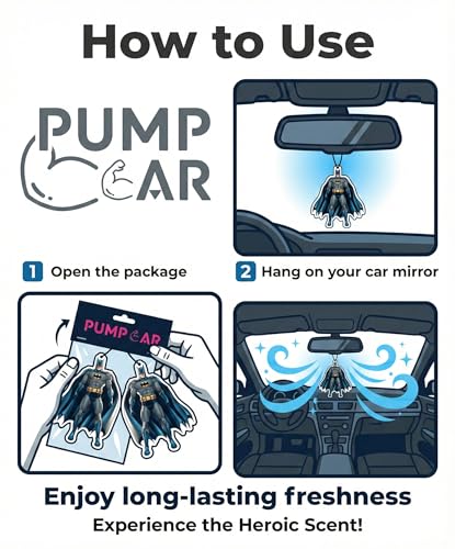 Image of PumpCar 2 pieces bat double-sided hanging cartoon cherry-scented funny car air freshener Cool hanging for rearview mirror Car Interior Accessories Gifts