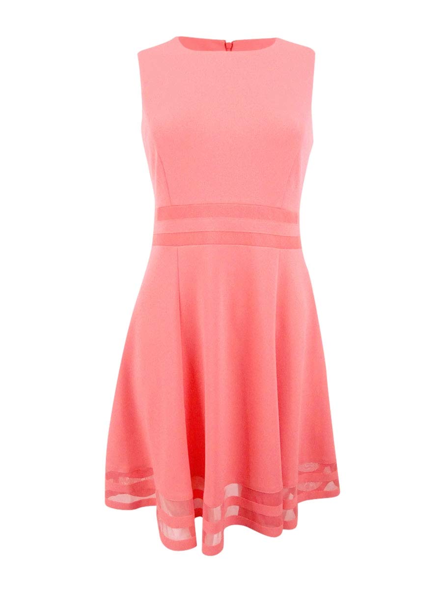 Womens Illusion Trim Fit And Flare Dress 6 Porcelain Rose | Desertcart  Jamaica
