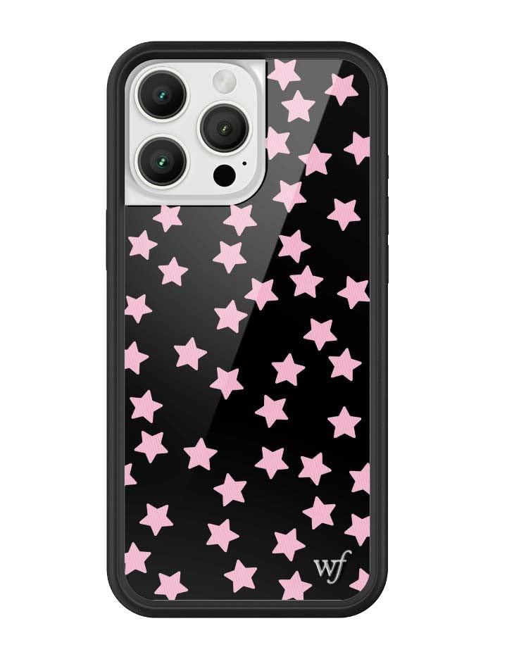 Image of Wildflower Cases - Compatible with iPhone 16 Pro Max | Protective Black Bumper, 4ft Drop Test Certified, Women Owned Small Business | Pink Trendy y2k Alt Girl Super Cute Star