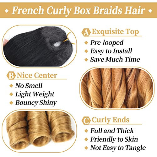 Ainimiu 8 Packs French Braiding Hair, 22 Inch Loose Wave Spiral Crochet Hair for Black Women - Image 3