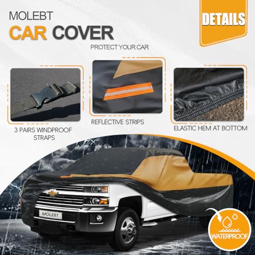 Image of Multilayers Truck Cover Waterproof All Weather, Heavy Duty Outdoor Pickup Car Cover, Rain Snow Sun Uv Protection, Fit Ford F150, Chevy Silverado, Dodge Ram 1500 etc, L-230 x 79 x 69 inch